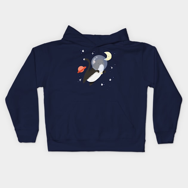 Space cat Kids Hoodie by meganmcnulty